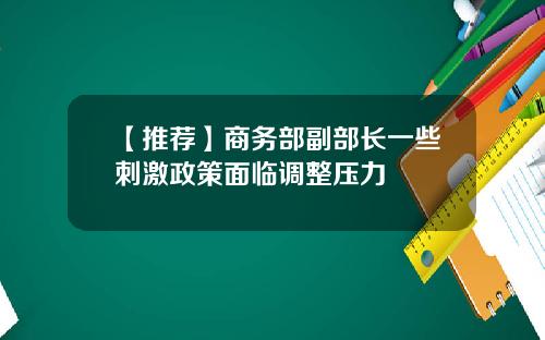 【推荐】商务部副部长一些刺激政策面临调整压力