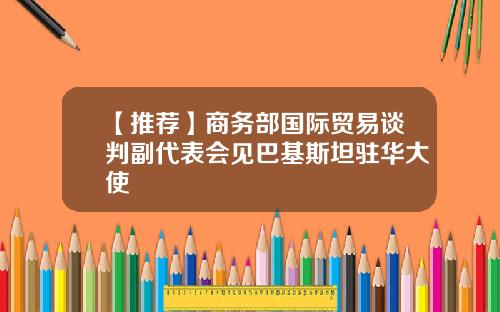 【推荐】商务部国际贸易谈判副代表会见巴基斯坦驻华大使