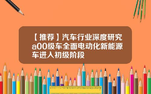 【推荐】汽车行业深度研究a00级车全面电动化新能源车进入初级阶段