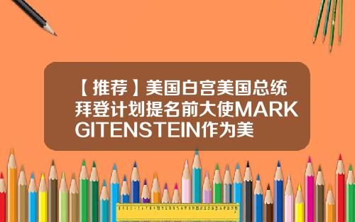 【推荐】美国白宫美国总统拜登计划提名前大使MARKGITENSTEIN作为美国驻欧盟大使