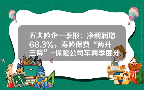 五大险企一季报：净利润增68.3%，寿险保费“两升三降”-保险公司车商季度分析