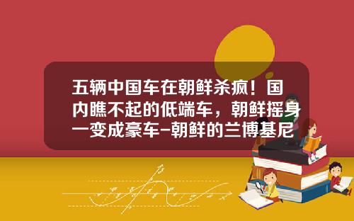 五辆中国车在朝鲜杀疯！国内瞧不起的低端车，朝鲜摇身一变成豪车-朝鲜的兰博基尼多少钱