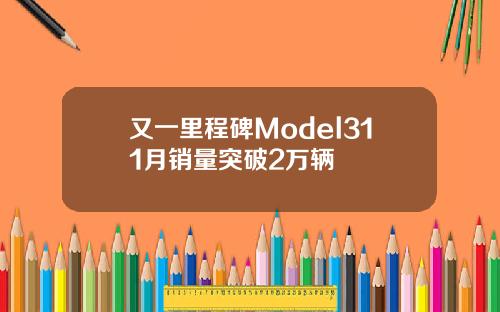 又一里程碑Model311月销量突破2万辆