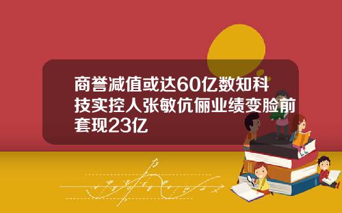 商誉减值或达60亿数知科技实控人张敏伉俪业绩变脸前套现23亿