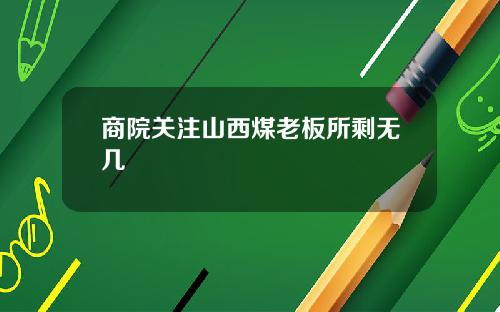 商院关注山西煤老板所剩无几
