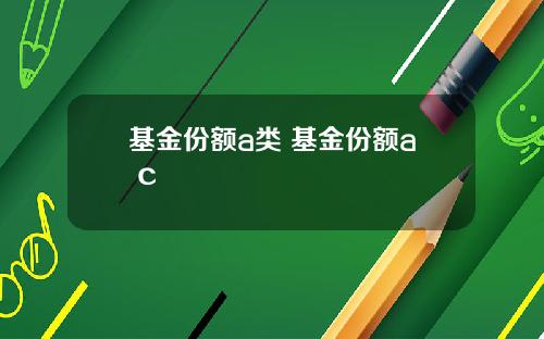 基金份额a类 基金份额a c