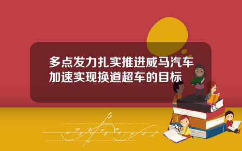 多点发力扎实推进威马汽车加速实现换道超车的目标