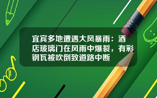 宜宾多地遭遇大风暴雨：酒店玻璃门在风雨中爆裂，有彩钢瓦被吹倒致道路中断