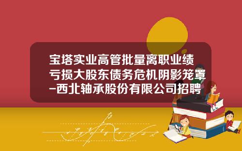 宝塔实业高管批量离职业绩亏损大股东债务危机阴影笼罩-西北轴承股份有限公司招聘