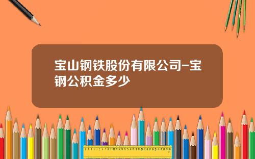 宝山钢铁股份有限公司-宝钢公积金多少