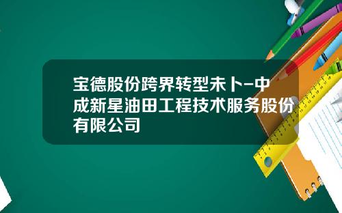 宝德股份跨界转型未卜-中成新星油田工程技术服务股份有限公司