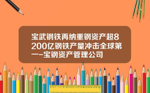 宝武钢铁再纳重钢资产超8200亿钢铁产量冲击全球第一-宝钢资产管理公司