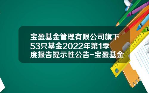 宝盈基金管理有限公司旗下53只基金2022年第1季度报告提示性公告-宝盈基金网