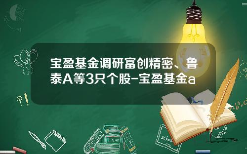 宝盈基金调研富创精密、鲁泰A等3只个股-宝盈基金a