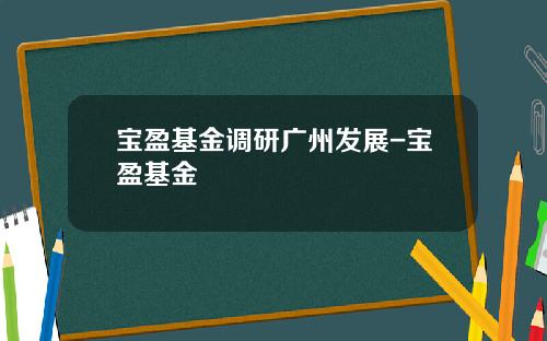 宝盈基金调研广州发展-宝盈基金