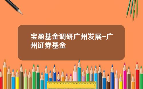 宝盈基金调研广州发展-广州证券基金
