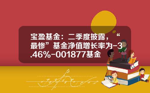 宝盈基金：二季度披露，“最惨”基金净值增长率为-3.46%-001877基金