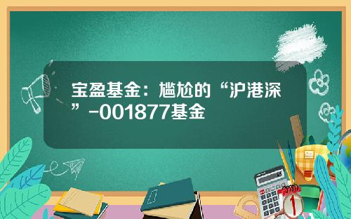 宝盈基金：尴尬的“沪港深”-001877基金