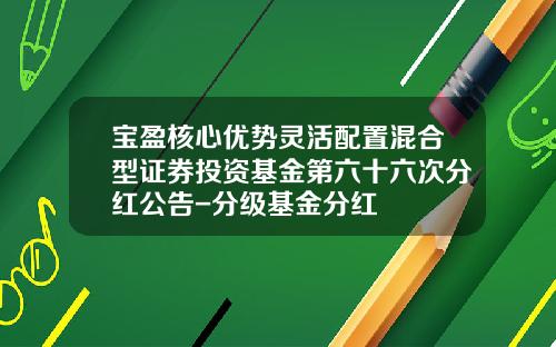 宝盈核心优势灵活配置混合型证券投资基金第六十六次分红公告-分级基金分红