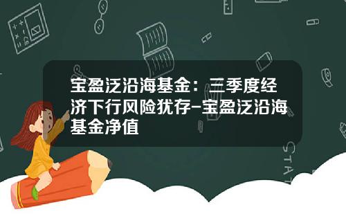 宝盈泛沿海基金：三季度经济下行风险犹存-宝盈泛沿海基金净值