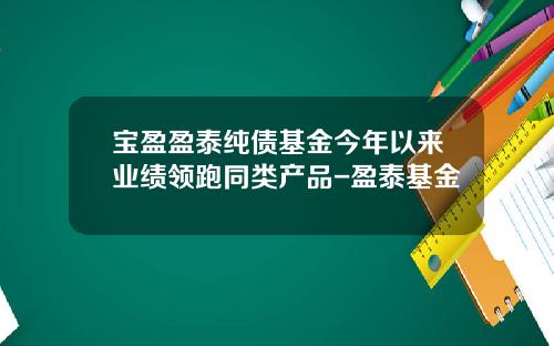 宝盈盈泰纯债基金今年以来业绩领跑同类产品-盈泰基金