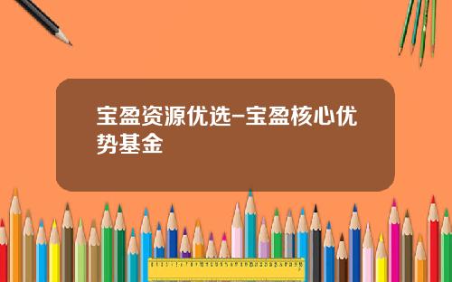 宝盈资源优选-宝盈核心优势基金