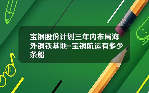 宝钢股份计划三年内布局海外钢铁基地-宝钢航运有多少条船