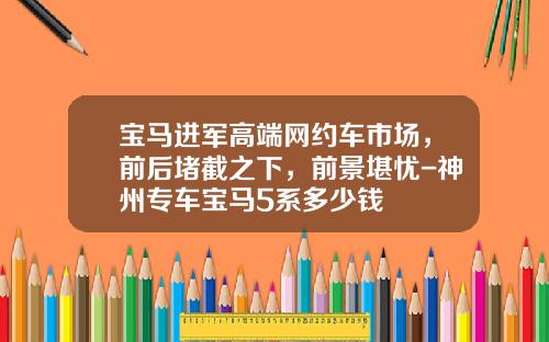 宝马进军高端网约车市场，前后堵截之下，前景堪忧-神州专车宝马5系多少钱