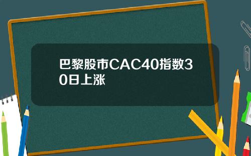 巴黎股市CAC40指数30日上涨