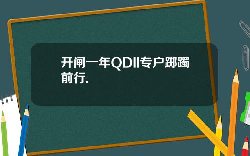开闸一年QDII专户踯躅前行.