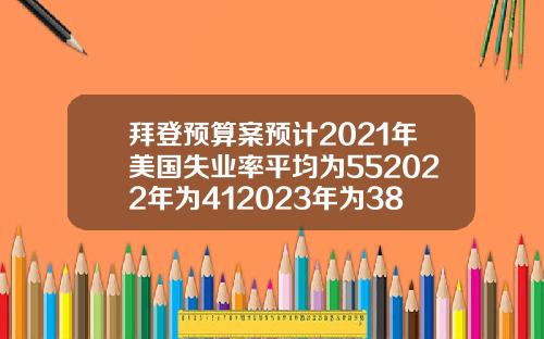 拜登预算案预计2021年美国失业率平均为552022年为412023年为38