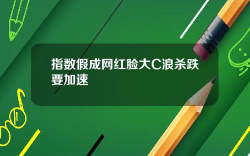 指数假成网红脸大C浪杀跌要加速