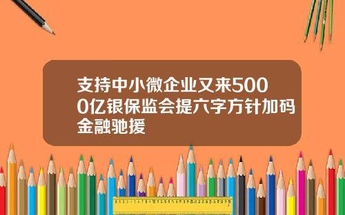 支持中小微企业又来5000亿银保监会提六字方针加码金融驰援