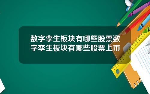 数字孪生板块有哪些股票数字孪生板块有哪些股票上市
