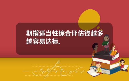 期指适当性综合评估钱越多越容易达标.