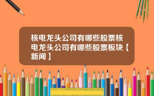核电龙头公司有哪些股票核电龙头公司有哪些股票板块【新闻】