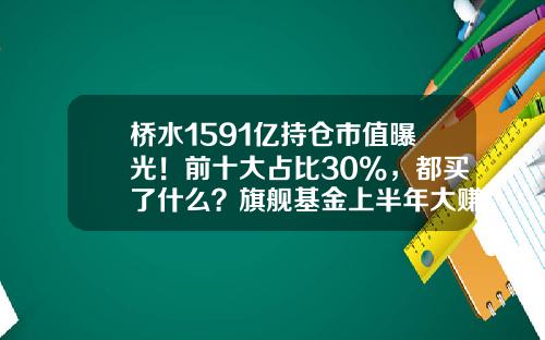桥水1591亿持仓市值曝光！前十大占比30%，都买了什么？旗舰基金上半年大赚32%-北京桥水基金
