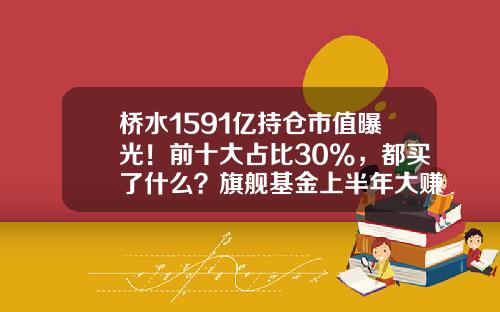 桥水1591亿持仓市值曝光！前十大占比30%，都买了什么？旗舰基金上半年大赚32%-水基金