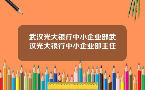 武汉光大银行中小企业部武汉光大银行中小企业部主任