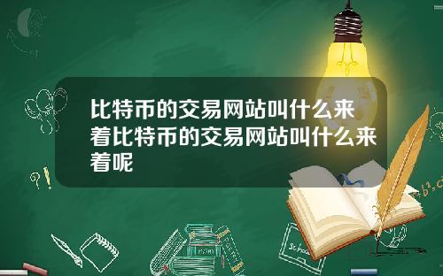 比特币的交易网站叫什么来着比特币的交易网站叫什么来着呢