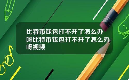比特币钱包打不开了怎么办呀比特币钱包打不开了怎么办呀视频