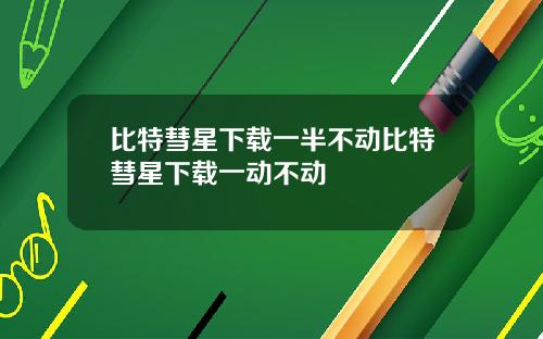 比特彗星下载一半不动比特彗星下载一动不动