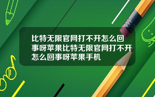 比特无限官网打不开怎么回事呀苹果比特无限官网打不开怎么回事呀苹果手机