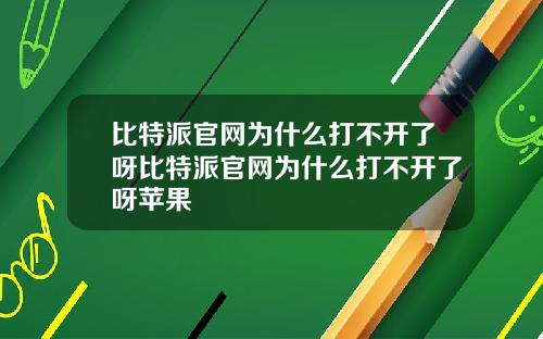 比特派官网为什么打不开了呀比特派官网为什么打不开了呀苹果