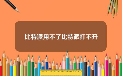 比特派用不了比特派打不开