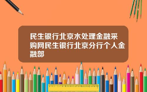 民生银行北京水处理金融采购网民生银行北京分行个人金融部