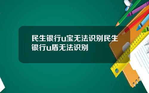 民生银行u宝无法识别民生银行u盾无法识别