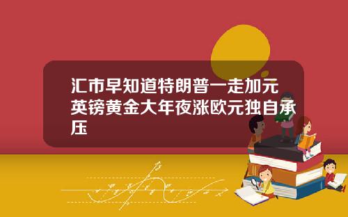汇市早知道特朗普一走加元英镑黄金大年夜涨欧元独自承压