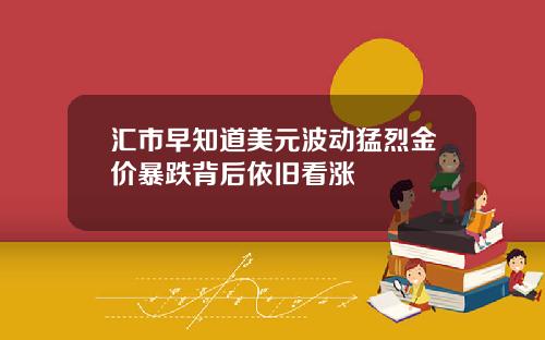 汇市早知道美元波动猛烈金价暴跌背后依旧看涨
