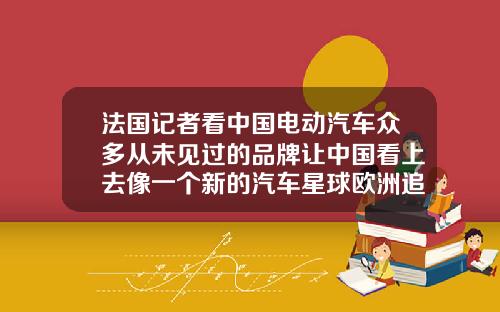 法国记者看中国电动汽车众多从未见过的品牌让中国看上去像一个新的汽车星球欧洲追不上